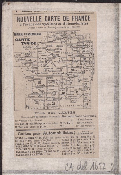 Découpage du territoire en plusieurs feuilles correspondantes à des cartes géographiques