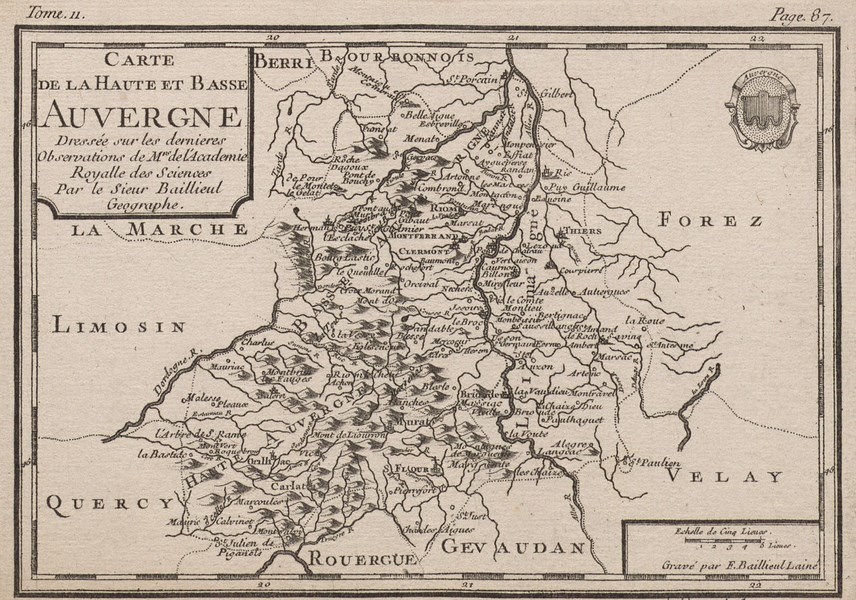 Carte de l'Auvergne